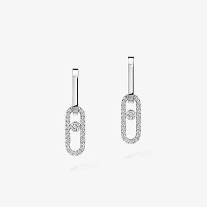 [Eternal jewelry]Move Link Diamond Earrings