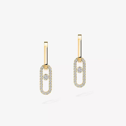 [Eternal jewelry]Move Link Diamond Earrings
