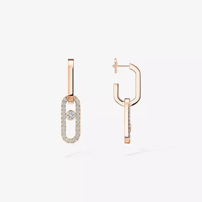 [Eternal jewelry]Move Link Diamond Earrings