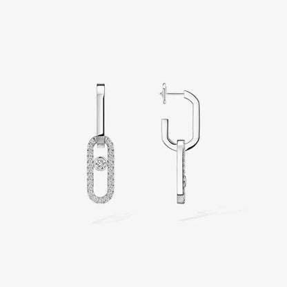 [Eternal jewelry]Move Link Diamond Earrings