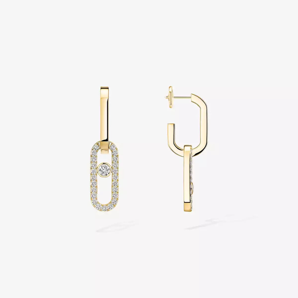 [Eternal jewelry]Move Link Diamond Earrings