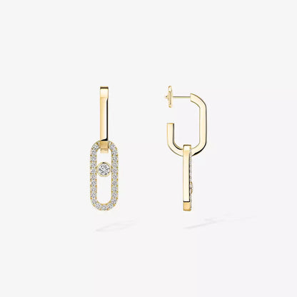[Eternal jewelry]Move Link Diamond Earrings