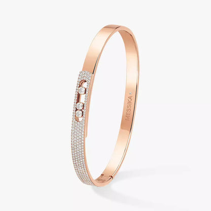 [Eternal jewelry]Move Noa Rose Gold Pavé Diamond Bangle Bracelet