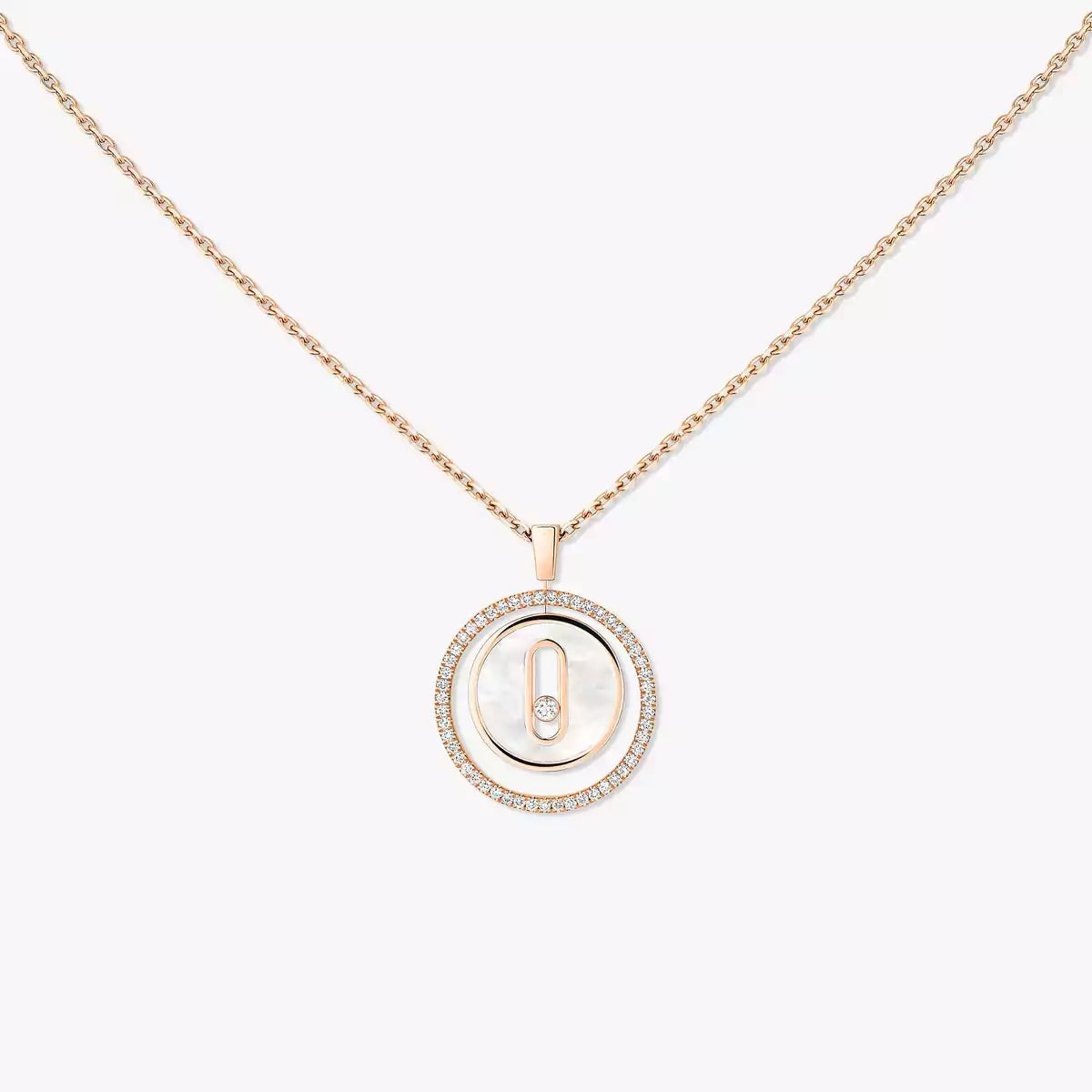 [Eternal jewelry]Lucky Move Diamond Necklace in Rose Gold and White Mother-of-Pearl