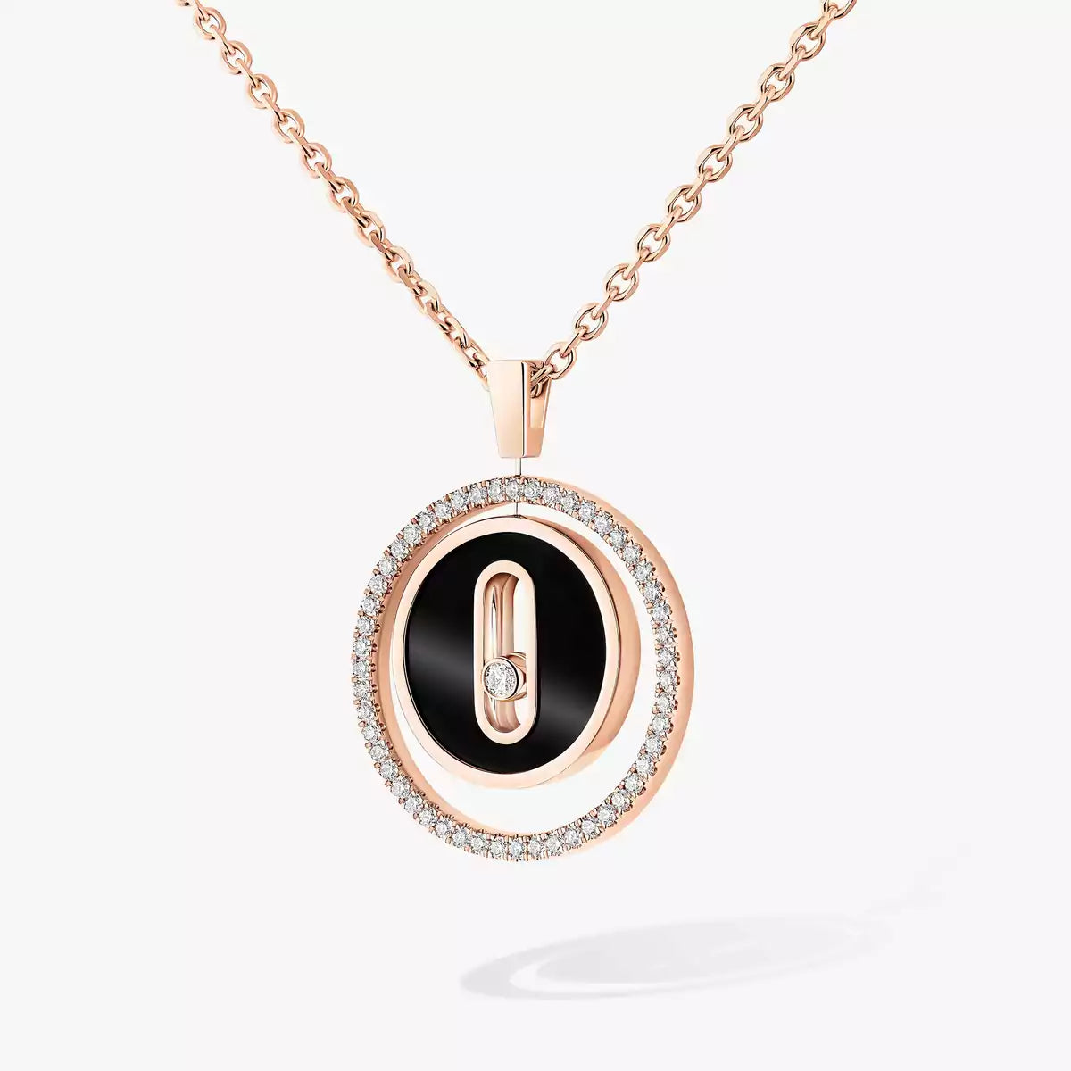 [Eternal jewelry]Lucky Move Diamond Necklace in Rose Gold and White Mother-of-Pearl