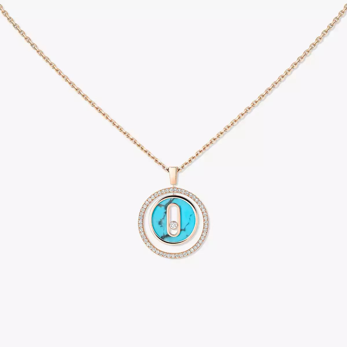 [Eternal jewelry]Lucky Move Diamond Necklace in Rose Gold and White Mother-of-Pearl