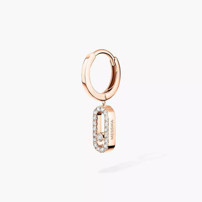 [Eternal jewelry]Move Uno Single Diamond Hoop Earring