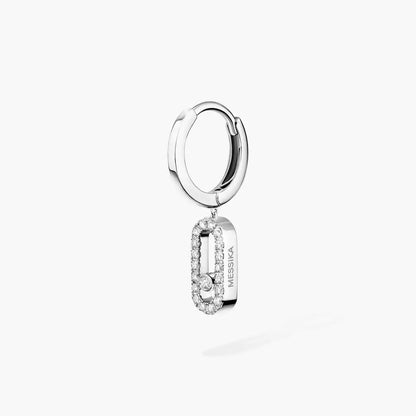[Eternal jewelry]Move Uno Single Diamond Hoop Earring