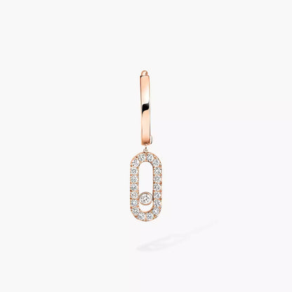 [Eternal jewelry]Move Uno Single Diamond Hoop Earring