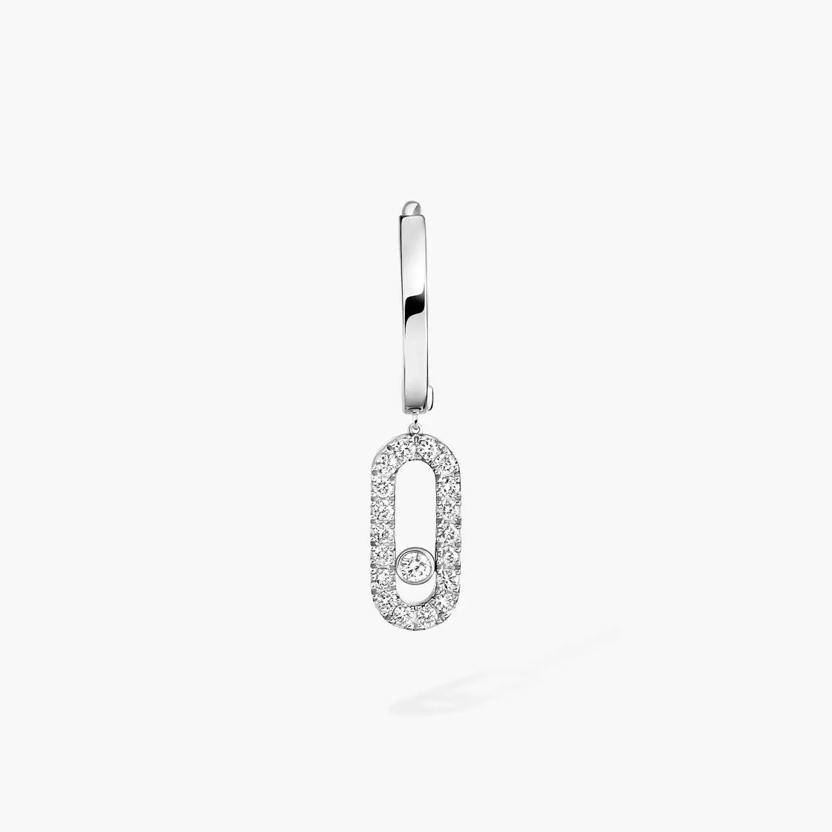 [Eternal jewelry]Move Uno Single Diamond Hoop Earring