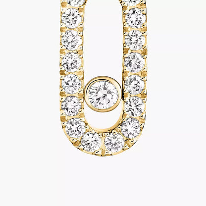 [Eternal jewelry]Move Uno Single Diamond Hoop Earring