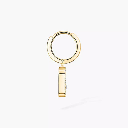 [Eternal jewelry]Move Uno Single Diamond Hoop Earring