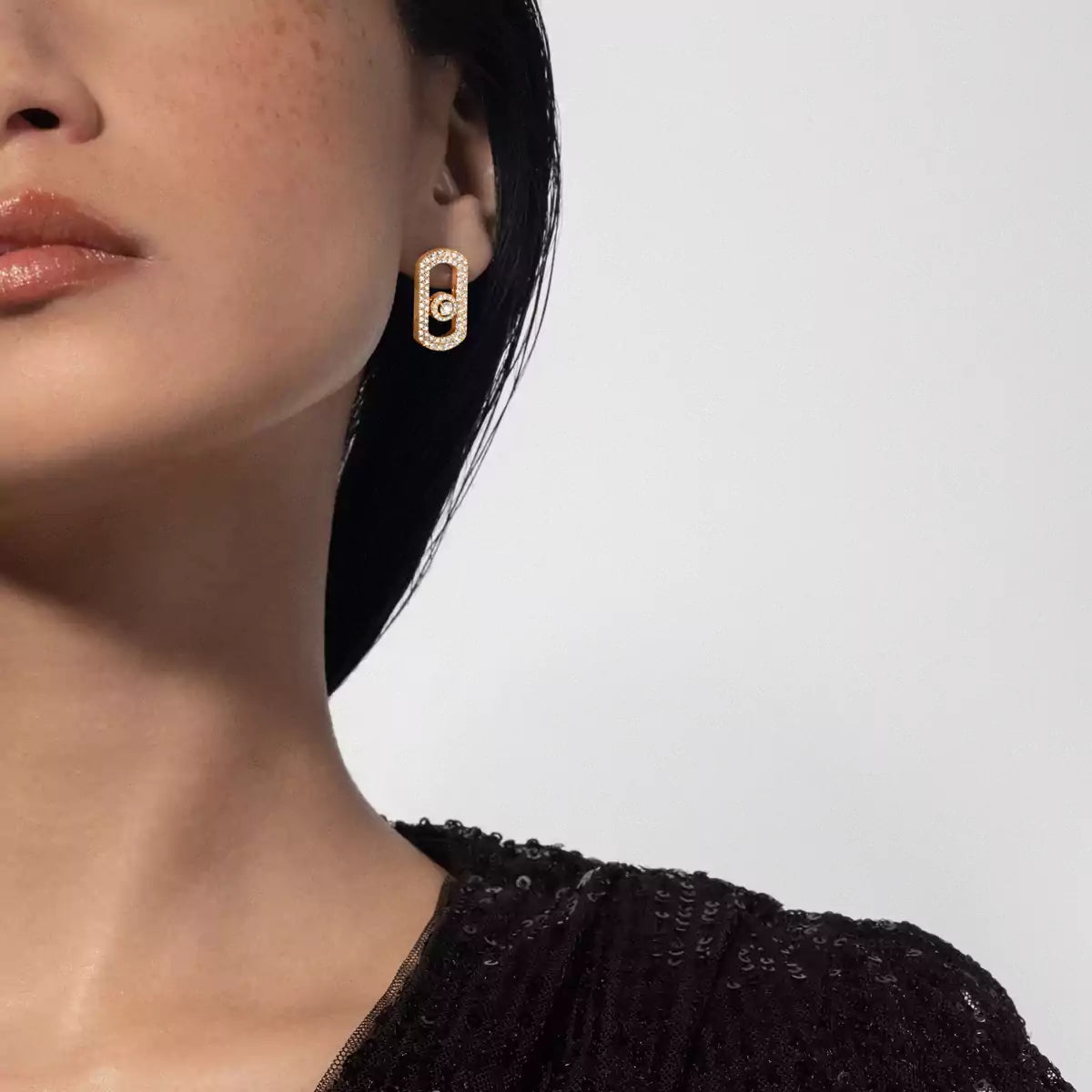 [Eternal jewelry]So Move Pave_-Set Diamond Earrings in Silver