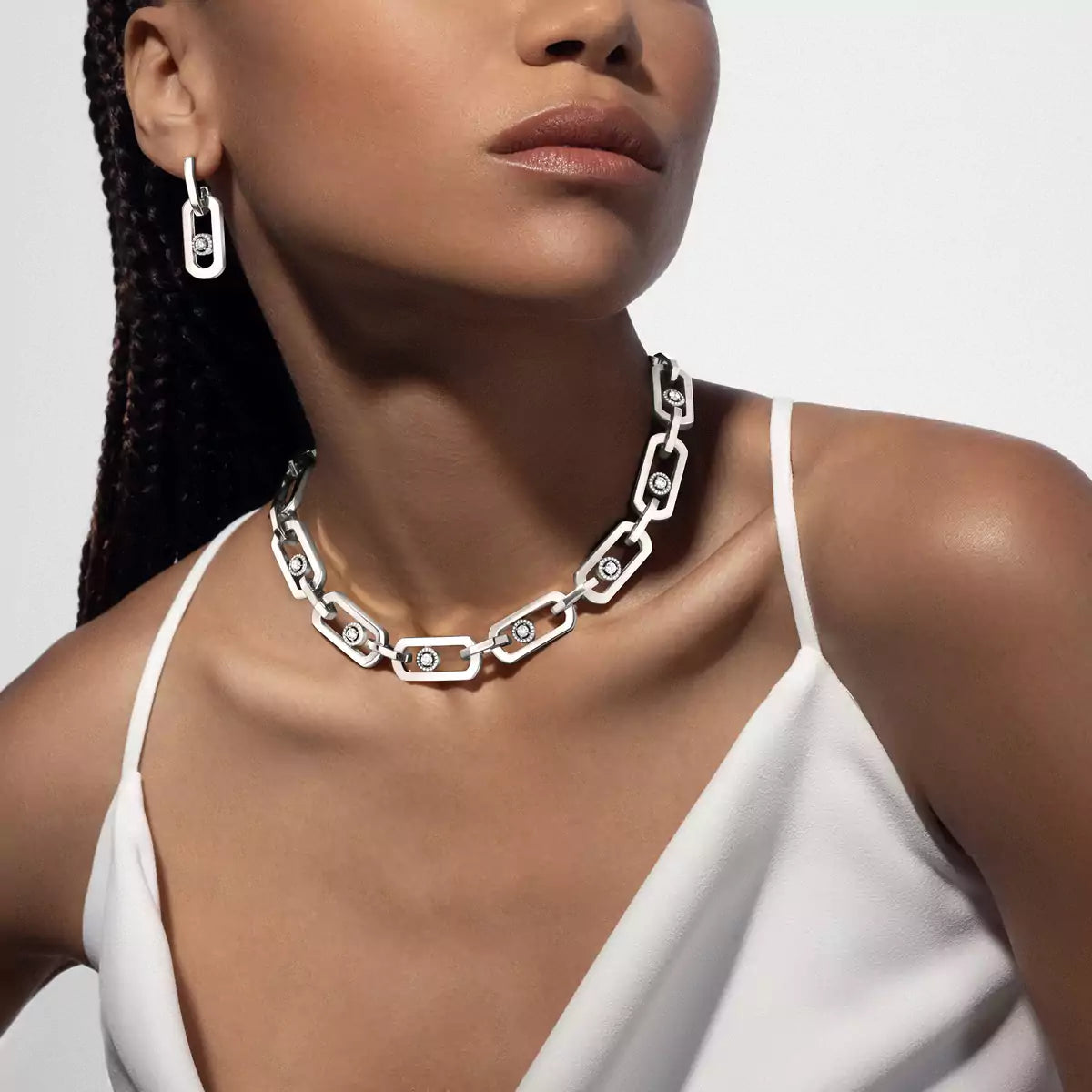 [Eternal jewelry]So Move XL Diamond Pendant Earrings