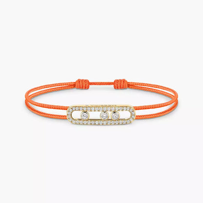 [Eternal jewelry]Messika Care(s) pink cord pavé bracelet