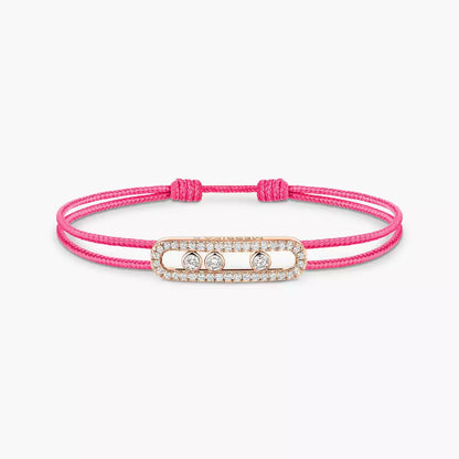 [Eternal jewelry]Messika Care(s) pink cord pavé bracelet