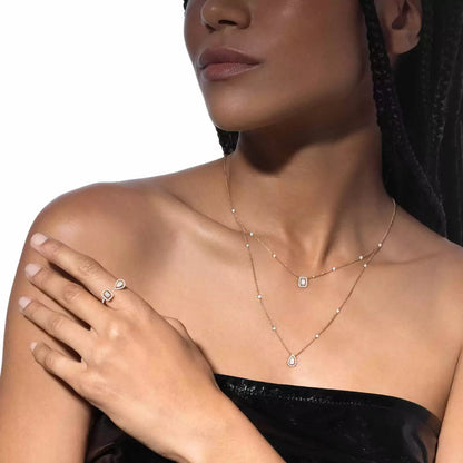 [Eternal jewelry]Diamond Necklace My Twin 2 Rows