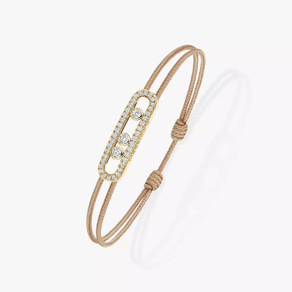 [Eternal jewelry]Messika Care(s) pink cord pavé bracelet