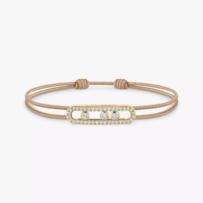 [Eternal jewelry]Messika Care(s) pink cord pavé bracelet