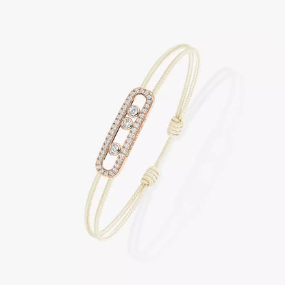 [Eternal jewelry]Messika Care(s) pink cord pavé bracelet