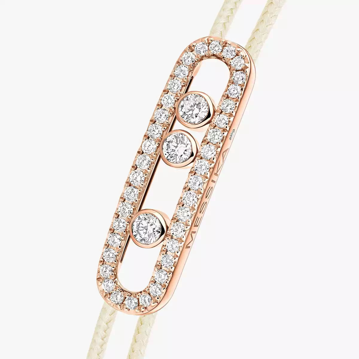 [Eternal jewelry]Messika Care(s) pink cord pavé bracelet