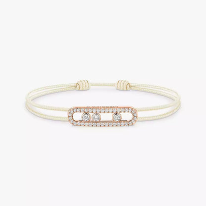 [Eternal jewelry]Messika Care(s) pink cord pavé bracelet
