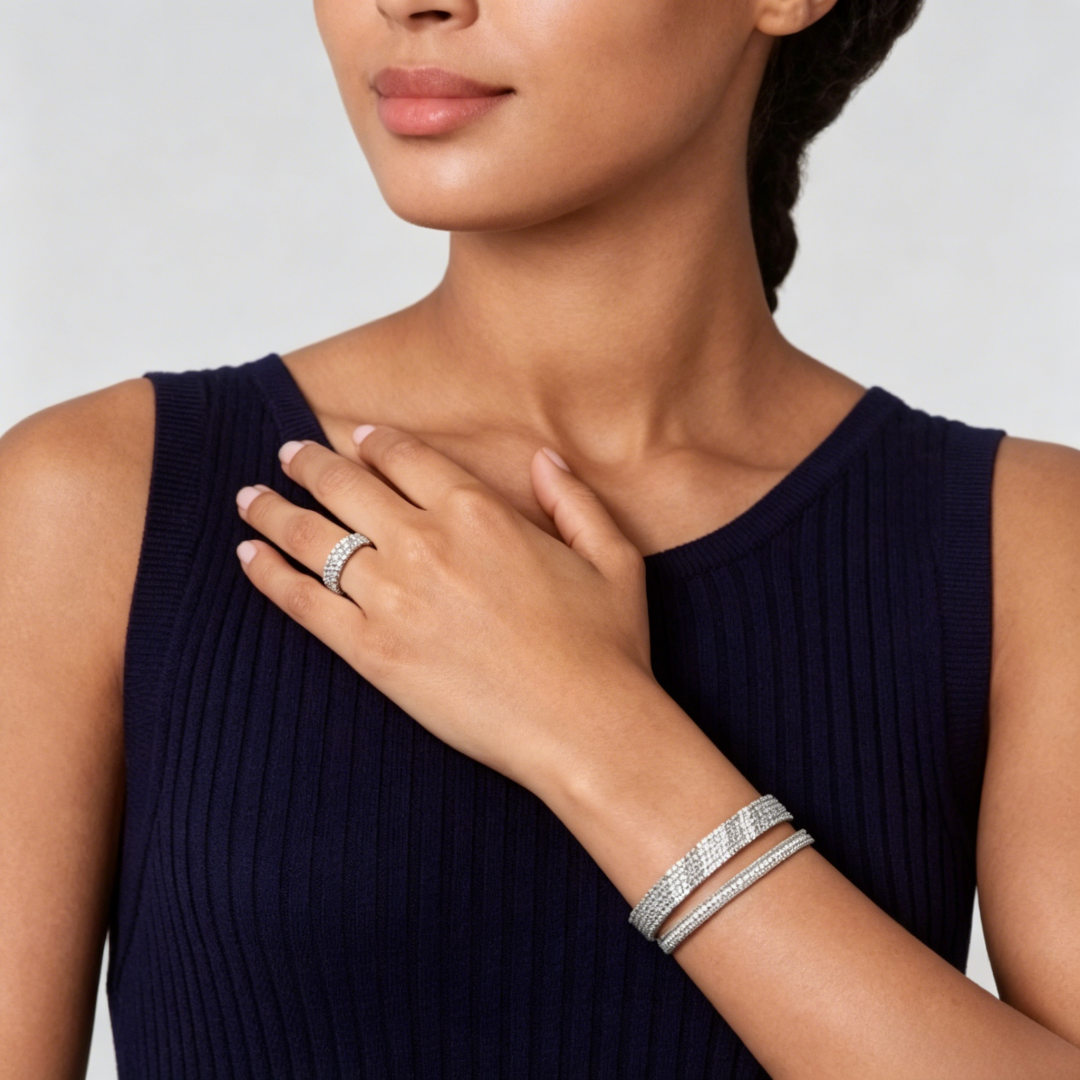 [Eternal jewelry] THREE-ROW DIAMOND RING