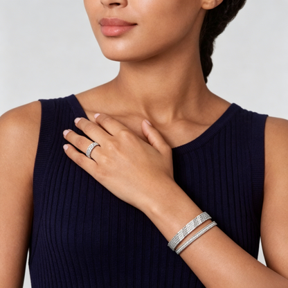 [Eternal jewelry] THREE-ROW DIAMOND RING