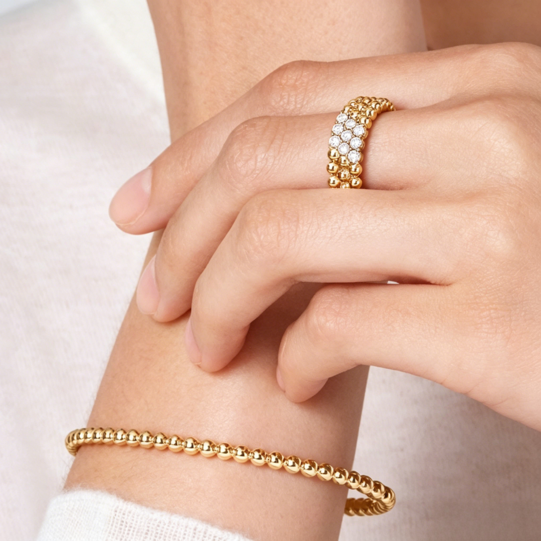 [Eternal jewelry] THREE-ROW DIAMOND RING