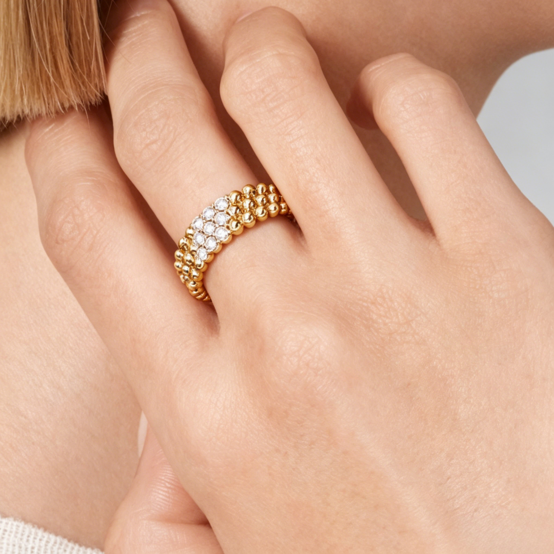 [Eternal jewelry] THREE-ROW DIAMOND RING
