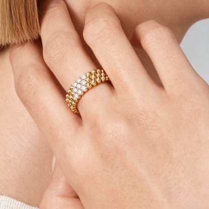 [Eternal jewelry] THREE-ROW DIAMOND RING