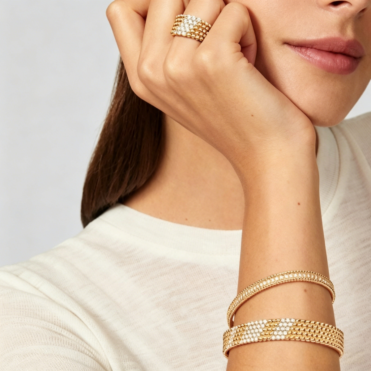 [Eternal jewelry]  FIVE-ROW DIAMOND BRACELET