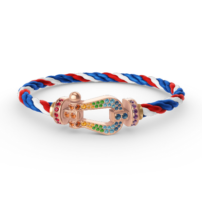 [Eternal Jewelry]FORCE LARGE HORSESHOE  COLORED DIAMOND BRACELET ROSE GOLD