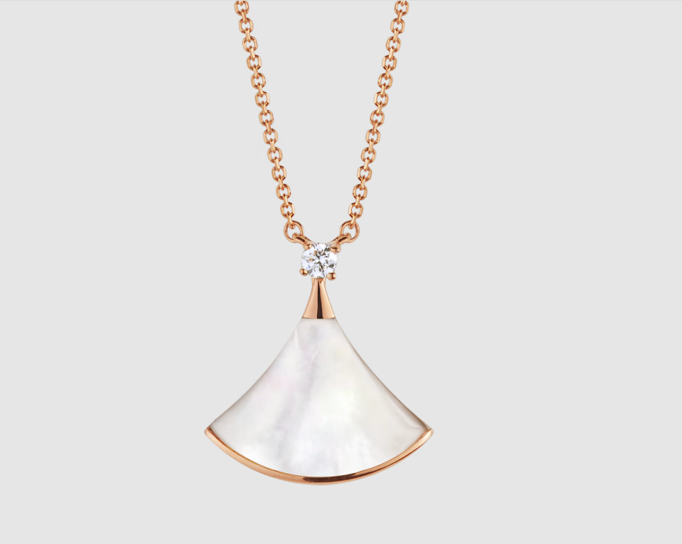 [Eternal Jewelry]DREAM NECKLACE WHITE MOP PINK GOLD 1 DIAMOND