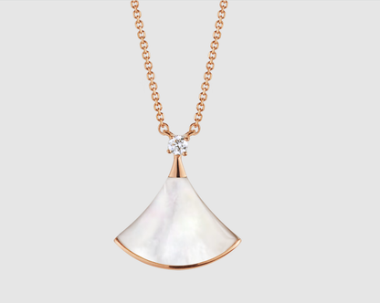[Eternal Jewelry]DREAM NECKLACE WHITE MOP PINK GOLD 1 DIAMOND