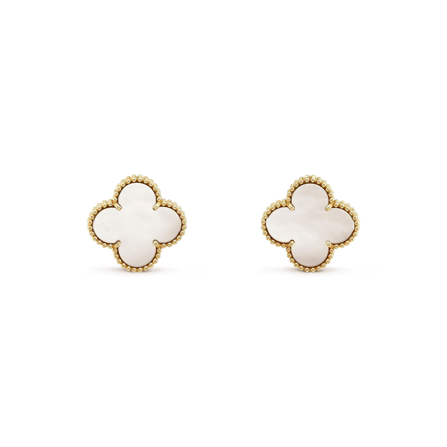 [Eternal Jewelry]CLOVER MEDIUM 1 MOTIFS  WHITE MOP STUD EARRINGS