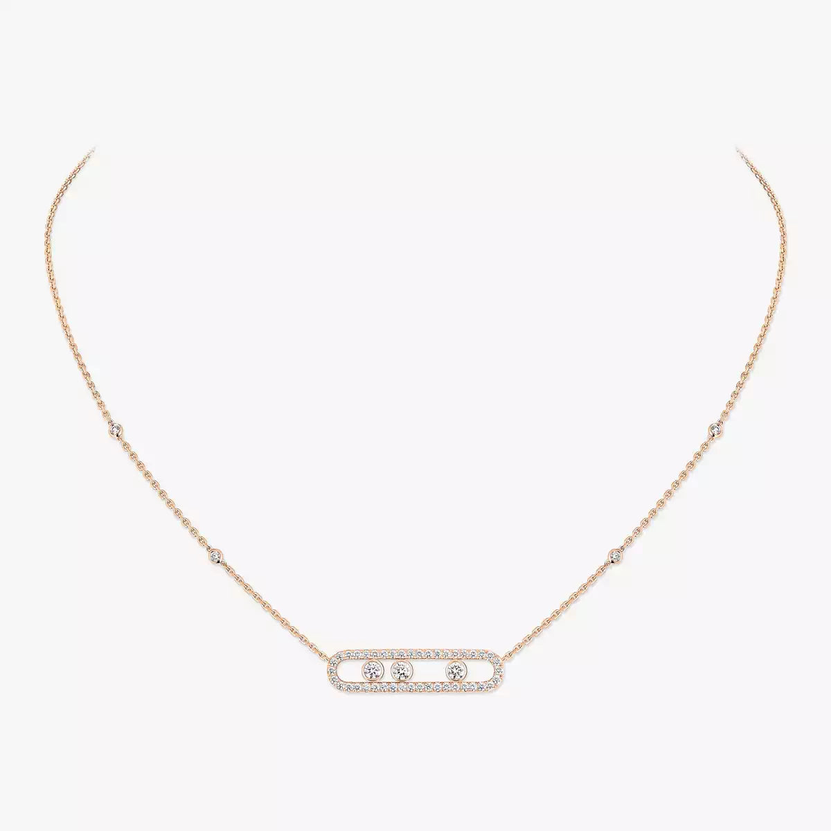 [Eternal jewelry] Move Pave_ Rose Gold Diamond Necklace