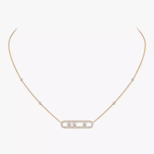 [Eternal jewelry] Move Pave_ Rose Gold Diamond Necklace