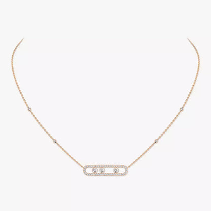 [Eternal jewelry] Move Pave_ Rose Gold Diamond Necklace