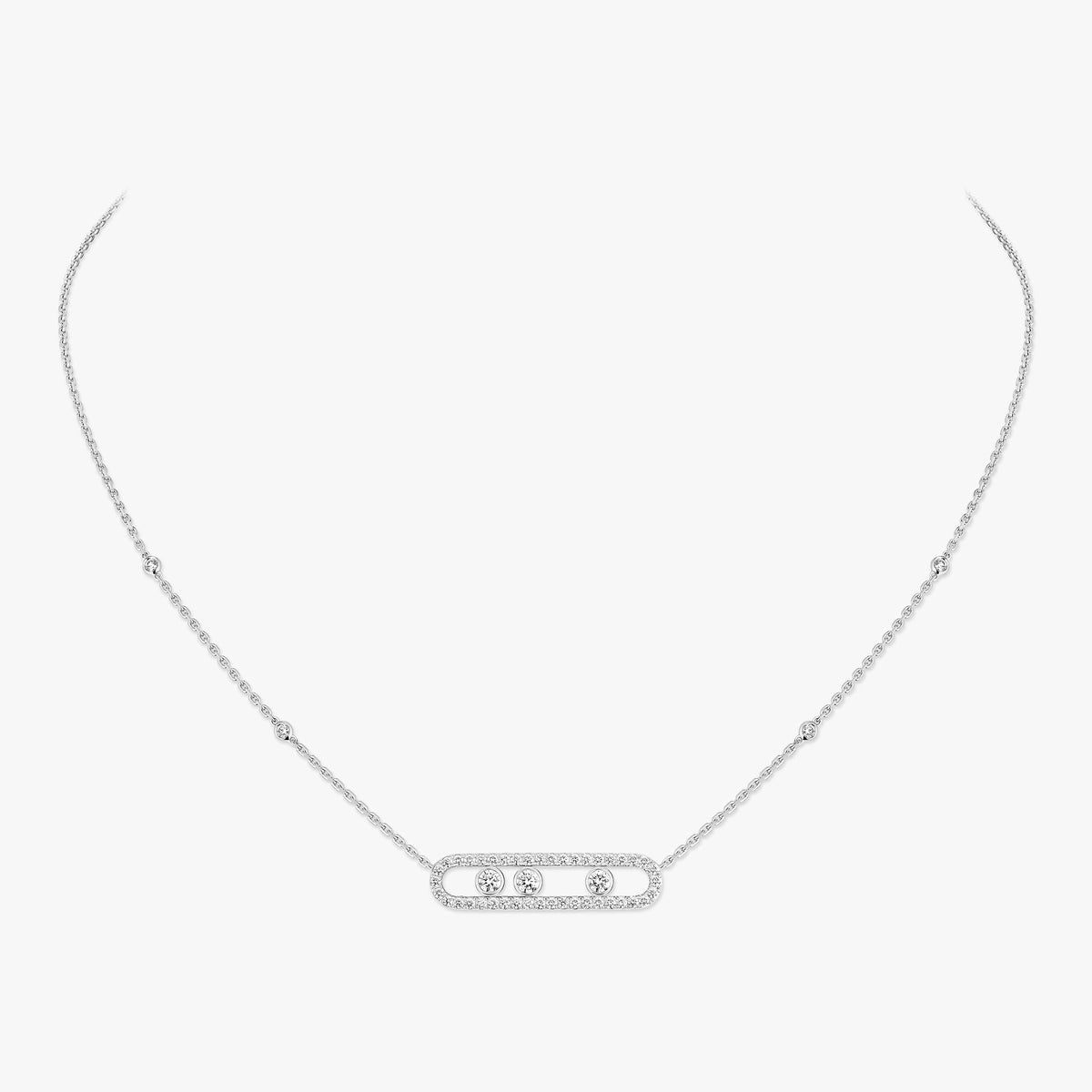 [Eternal jewelry] Move Pave_ Rose Gold Diamond Necklace