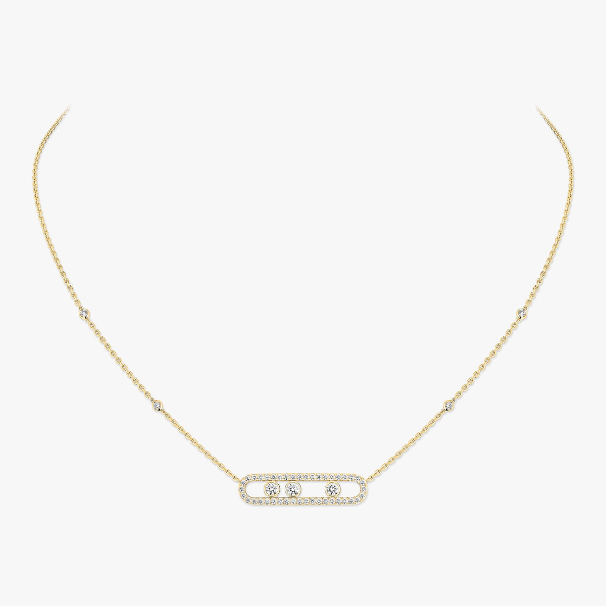 [Eternal jewelry] Move Pave_ Rose Gold Diamond Necklace