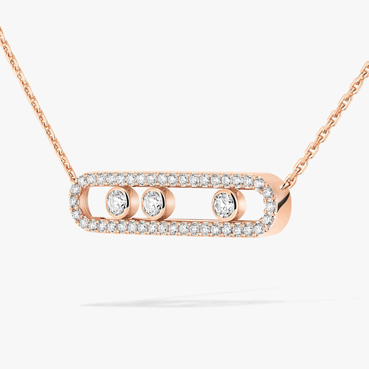 [Eternal jewelry] Move Pave_ Rose Gold Diamond Necklace