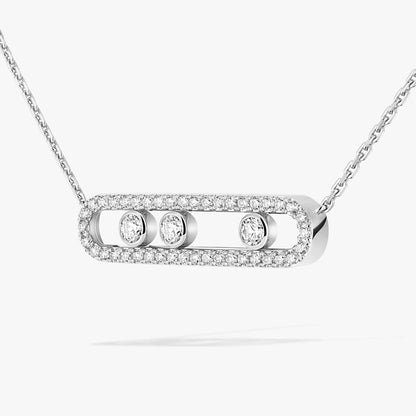 [Eternal jewelry] Move Pave_ Rose Gold Diamond Necklace