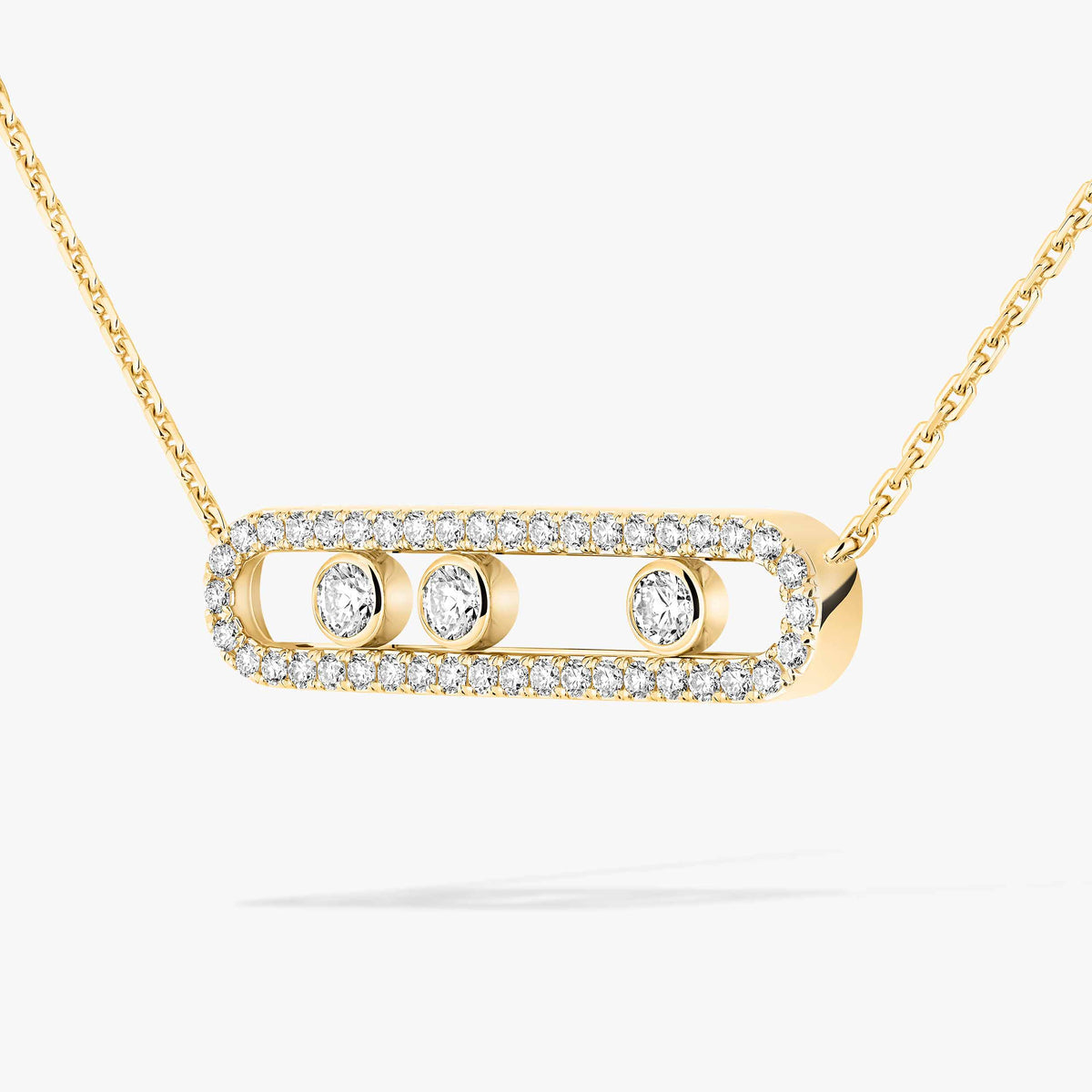 [Eternal jewelry] Move Pave_ Rose Gold Diamond Necklace