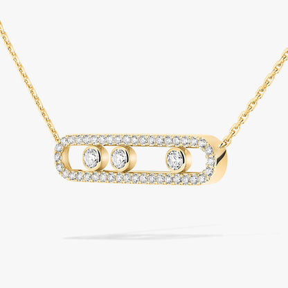 [Eternal jewelry] Move Pave_ Rose Gold Diamond Necklace