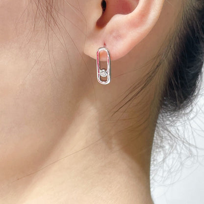 [Eternal jewelry]MOVE UNO SMALL 1 DIAMOND EARRINGS