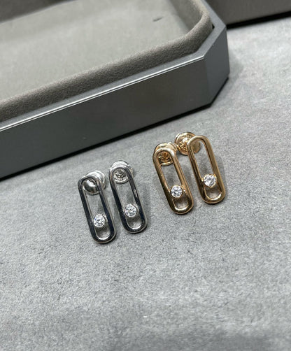 [Eternal jewelry]MOVE UNO SMALL 1 DIAMOND EARRINGS