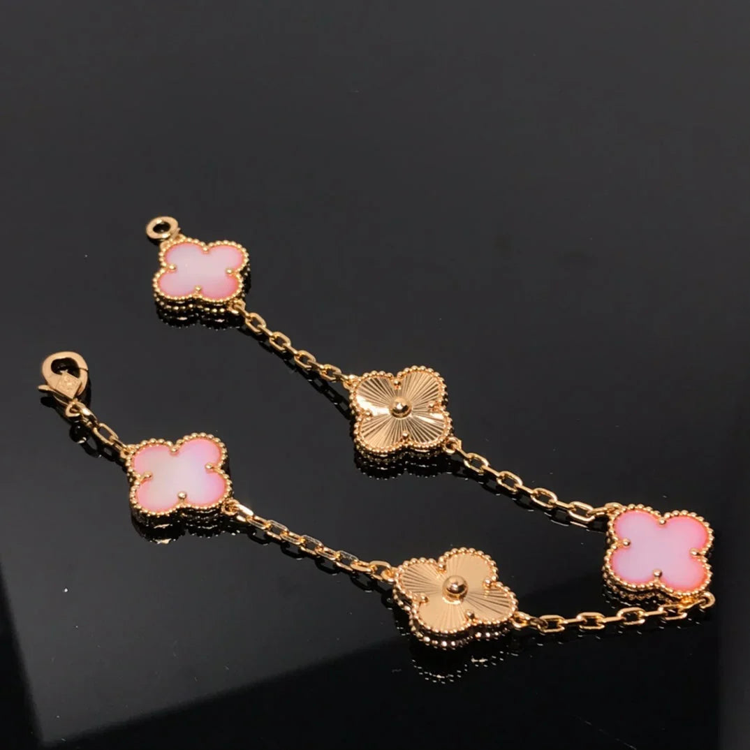 [Eternal Jewelry] CLOVER 5 MOTIFS  PINK MOP BRACELET COLLECTION
