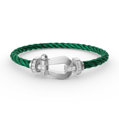 [Eternal Jewelry]FORCE LARGE HORSESHOE HALF DIAMOND BRACELET SILVER